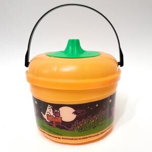 Vintage 1999 McDonalds Halloween Happy Meal Trick or Treat Candy Bucket Ghost​